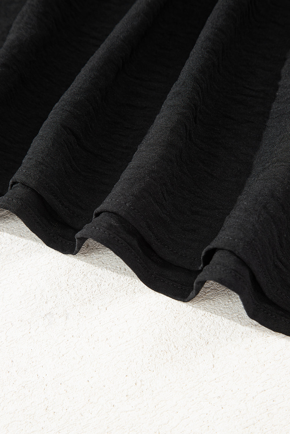 Black Bow Tie Neck 3/4 Sleeve Casual Blouse