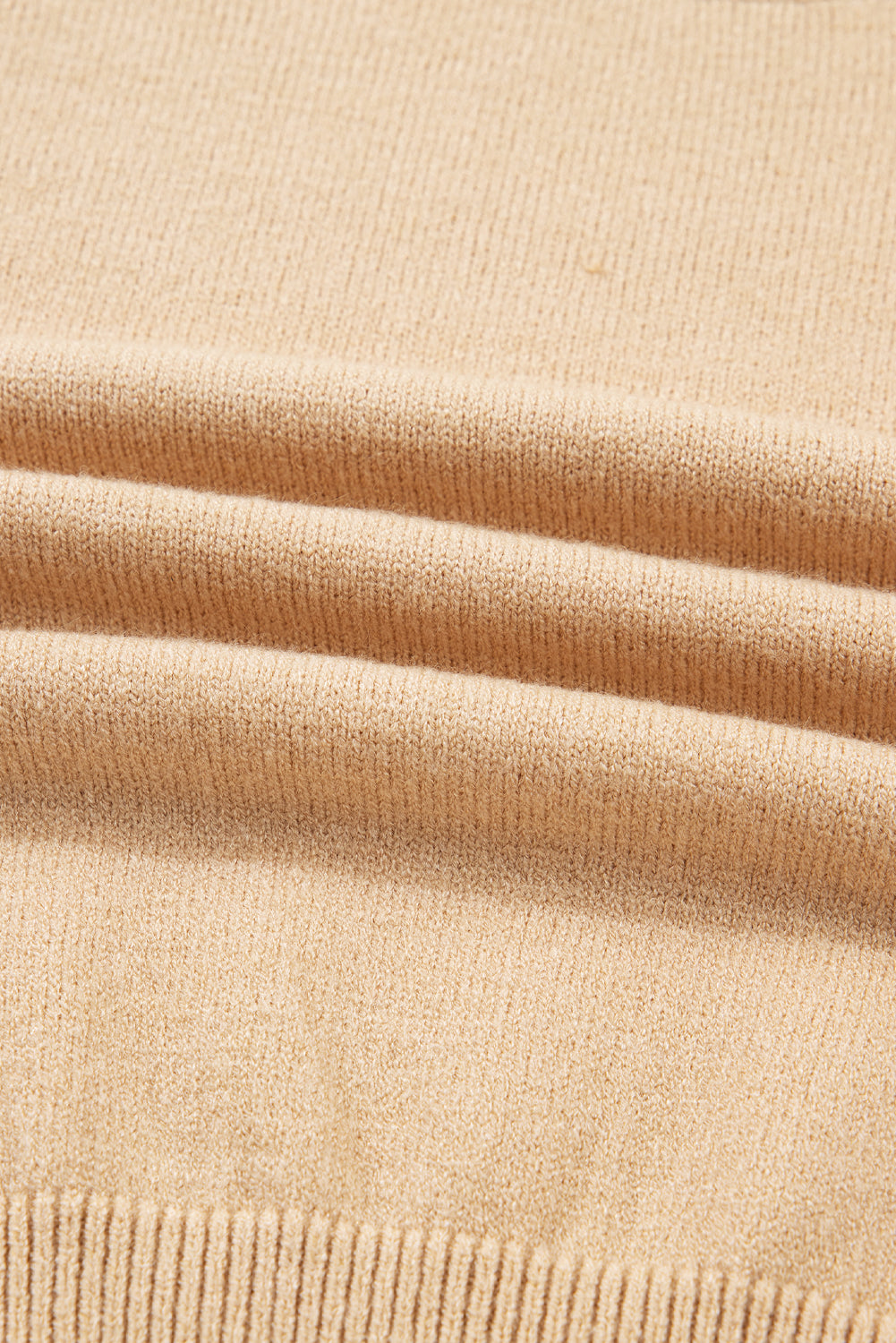 Camel brown High Neck Puff Sleeve Sweater Pleated Mini Skirt 2pcs Knitted Outfit