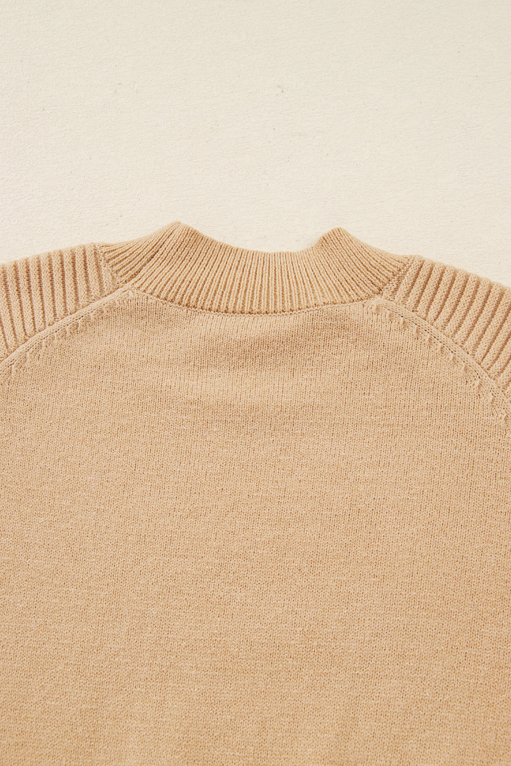 Camel brown High Neck Puff Sleeve Sweater Pleated Mini Skirt 2pcs Knitted Outfit